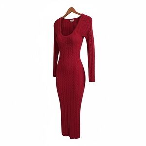 Elegant Red Knit Dress